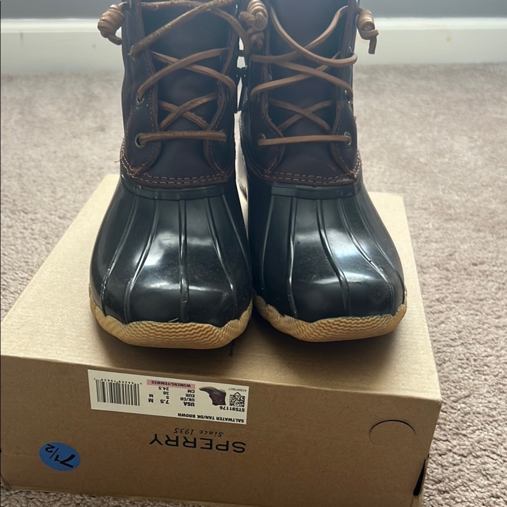 Sperry Brown and Black Rain & Snow Boots Waterproof Design